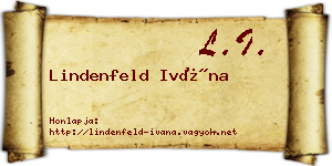 Lindenfeld Ivána névjegykártya